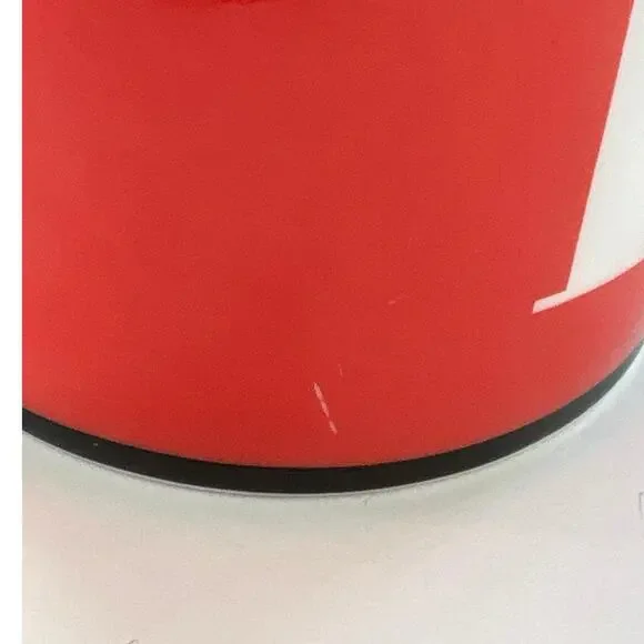 Kate Spade Lenox TO THE LETTER “P” Coffee Mug Orange White Black Stripes Cup - Picture 3 of 3